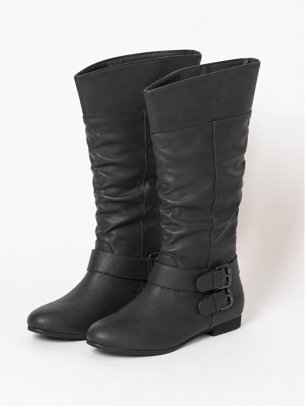 Coco Women's Gray Mid-Calf Buckle Boots Size 7.5